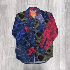 Levi's X BAPE Red and Blue Denim Shirt